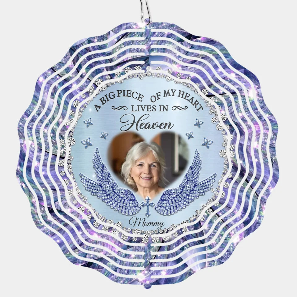 Photo personnalisée à jamais manquée, mais toujours là - Tourne-vent personnalisé commémoratif - Cadeau de condoléances pour les membres de la famille