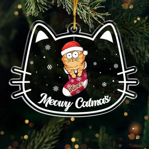 Tu es le cadeau parfait pour Noël ! Ornement personnalisé en forme de chat en acrylique. Cadeau de Noël pour les propriétaires d'animaux et les amoureux des animaux.