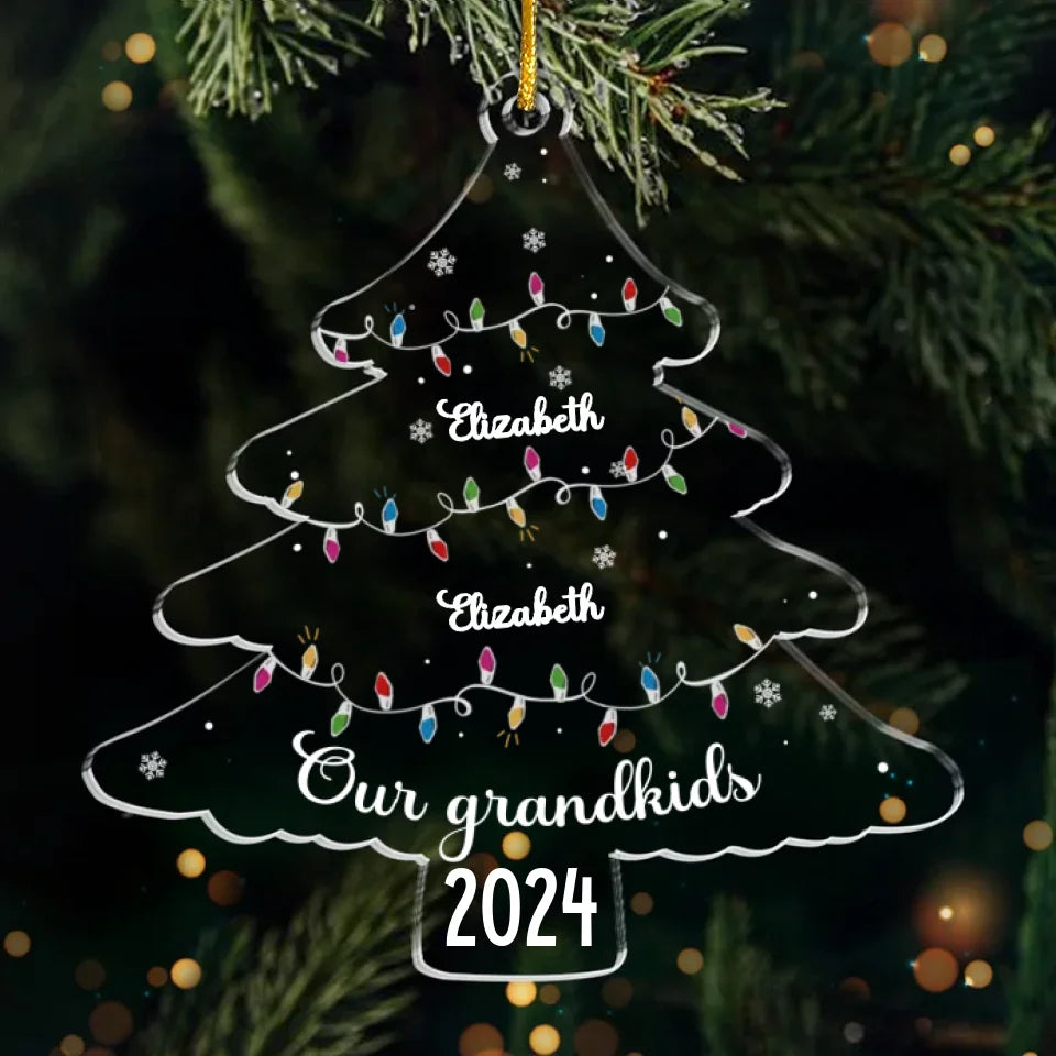 Il n'y a pas d'endroit comme la maison pour les vacances - Ornement personnalisé personnalisé pour la famille - Forme personnalisée en acrylique - Cadeau de Noël pour grand-mère, grand-père, petits-enfants