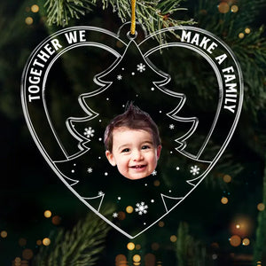 Photo personnalisée « Le meilleur moment de Noël est d'être ensemble » - Ornement personnalisé pour la famille - Forme personnalisée en acrylique - Cadeau de Noël pour les membres de la famille