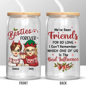 La vie est plus facile avec une meilleure amie comme toi à mes côtés - Tasse en verre personnalisée Bestie, tasse à café glacé - Cadeau de Noël pour meilleures amies, BFF, sœurs