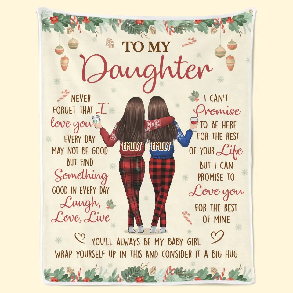 Je peux te promettre de t'aimer pour le reste de ma vie - Couverture familiale personnalisée - Cadeau de Noël pour grand-mère, maman, fille