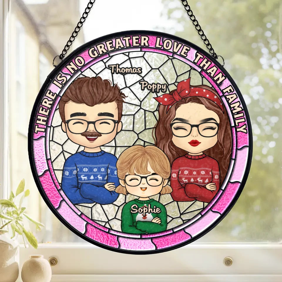 Joyeux Noël ! Attrape-soleil personnalisé pour vitrail familial – Cadeau de Noël pour les membres de la famille
