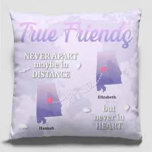 La distance est un test pour notre amitié - Coussin personnalisé Bestie - Cadeau pour meilleures amies, meilleures amies, sœurs