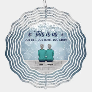 La famille où la vie commence et l'amour ne finit jamais - Moulin à vent personnalisé pour la famille - Cadeau de Noël pour les membres de la famille