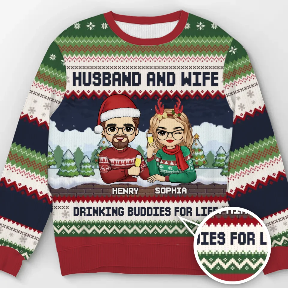 Tu es la raison pour laquelle mon cœur est rempli de joie de Noël - Sweat-shirt personnalisé pour couple - Pull en laine unisexe - Cadeau de Noël pour mari et femme, anniversaire