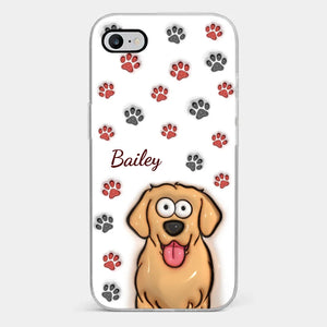 Coque de téléphone transparente personnalisée avec motif 3D « Paws And Enjoy Life » pour chien et chat – Cadeau pour les propriétaires et les amoureux des animaux