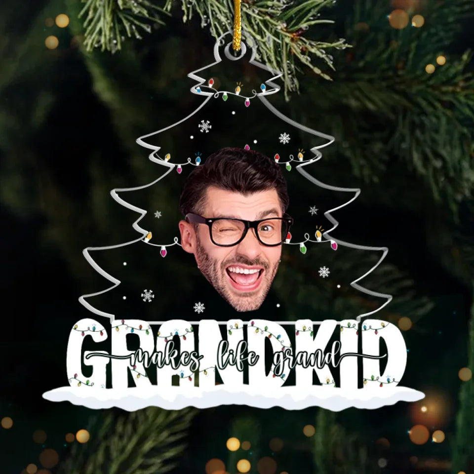 Photo personnalisée : je vous souhaite les charmes de Noël toute l'année - Ornement personnalisé familial personnalisé - Forme personnalisée en acrylique - Cadeau de Noël pour grand-mère, grand-père, petits-enfants