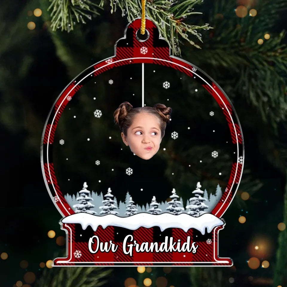 Photo personnalisée : un doux rappel de l'amour entre grands-parents et petits-enfants - Ornement personnalisé familial - Forme personnalisée en acrylique - Cadeau de Noël pour grand-mère, grand-père et petit-enfant