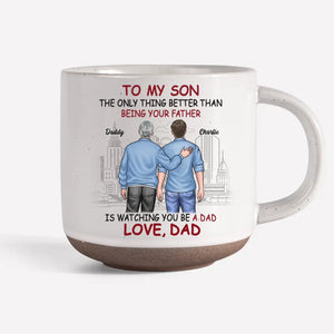 Bravo à vous pour votre entrée dans la paternité ! Mug personnalisé en céramique imprimé pour la famille - Cadeau pour fils et petit-fils
