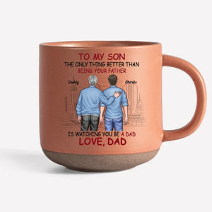 Bravo à vous pour votre entrée dans la paternité ! Mug personnalisé en céramique imprimé pour la famille - Cadeau pour fils et petit-fils