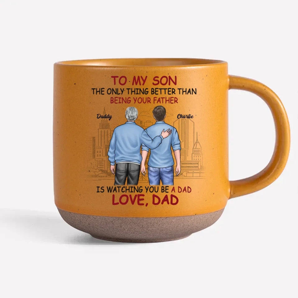 Bravo à vous pour votre entrée dans la paternité ! Mug personnalisé en céramique imprimé pour la famille - Cadeau pour fils et petit-fils