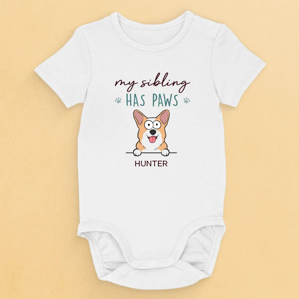 La première protection d'un bébé est en fourrure - Grenouillère personnalisée pour chien et chat - Cadeau de naissance, cadeau pour propriétaires d'animaux et amoureux des animaux