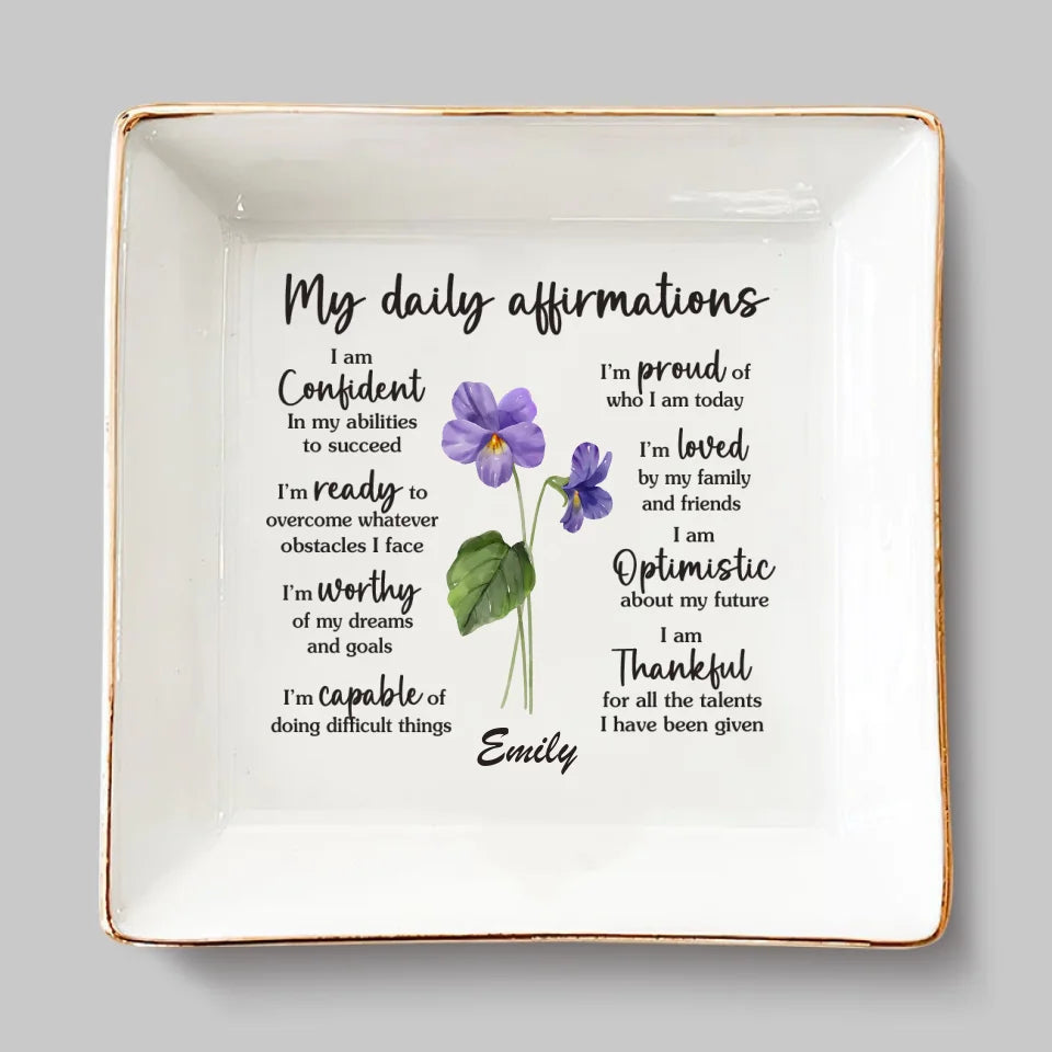 Mes affirmations quotidiennes - Porte-bijoux personnalisé pour meilleure amie - Cadeau pour meilleures amies, meilleures amies, sœurs