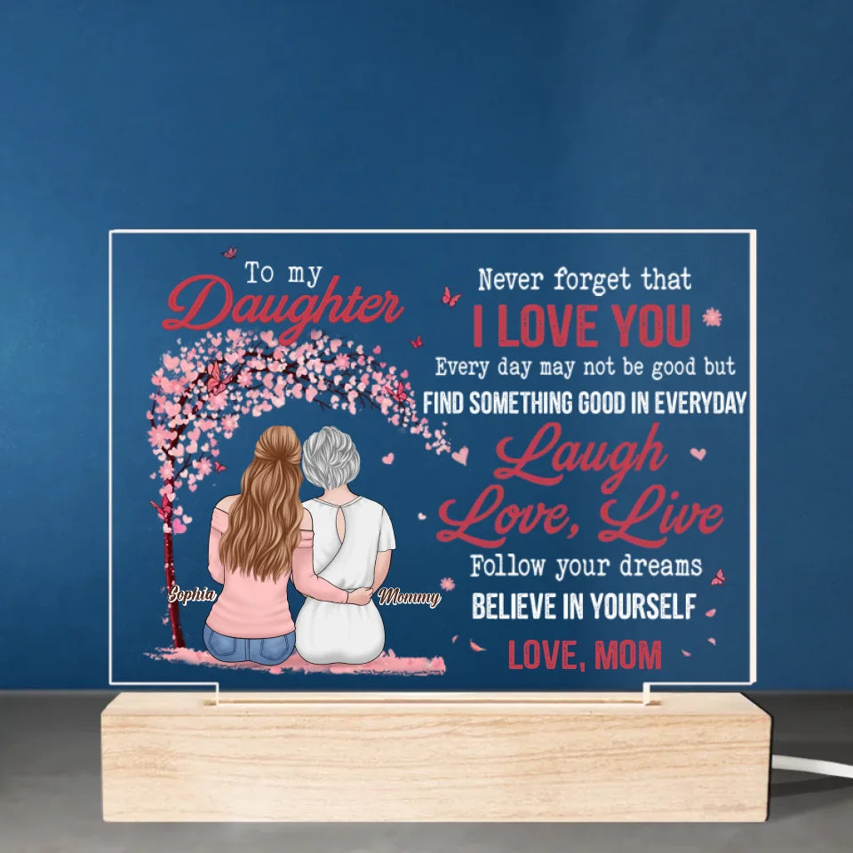 Follow Your Dreams, Believe In Yourself - Family Personalized Custom Shaped 3D LED Light - Gift For Mom, Daughter
