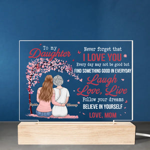 Follow Your Dreams, Believe In Yourself - Family Personalized Custom Shaped 3D LED Light - Gift For Mom, Daughter