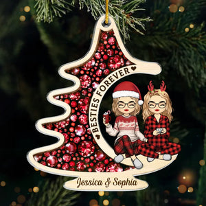 Meilleurs amis pour toujours - Décoration personnalisée pour meilleure amie - Forme personnalisée en acrylique - Cadeau de Noël pour meilleures amies, meilleures amies, sœurs