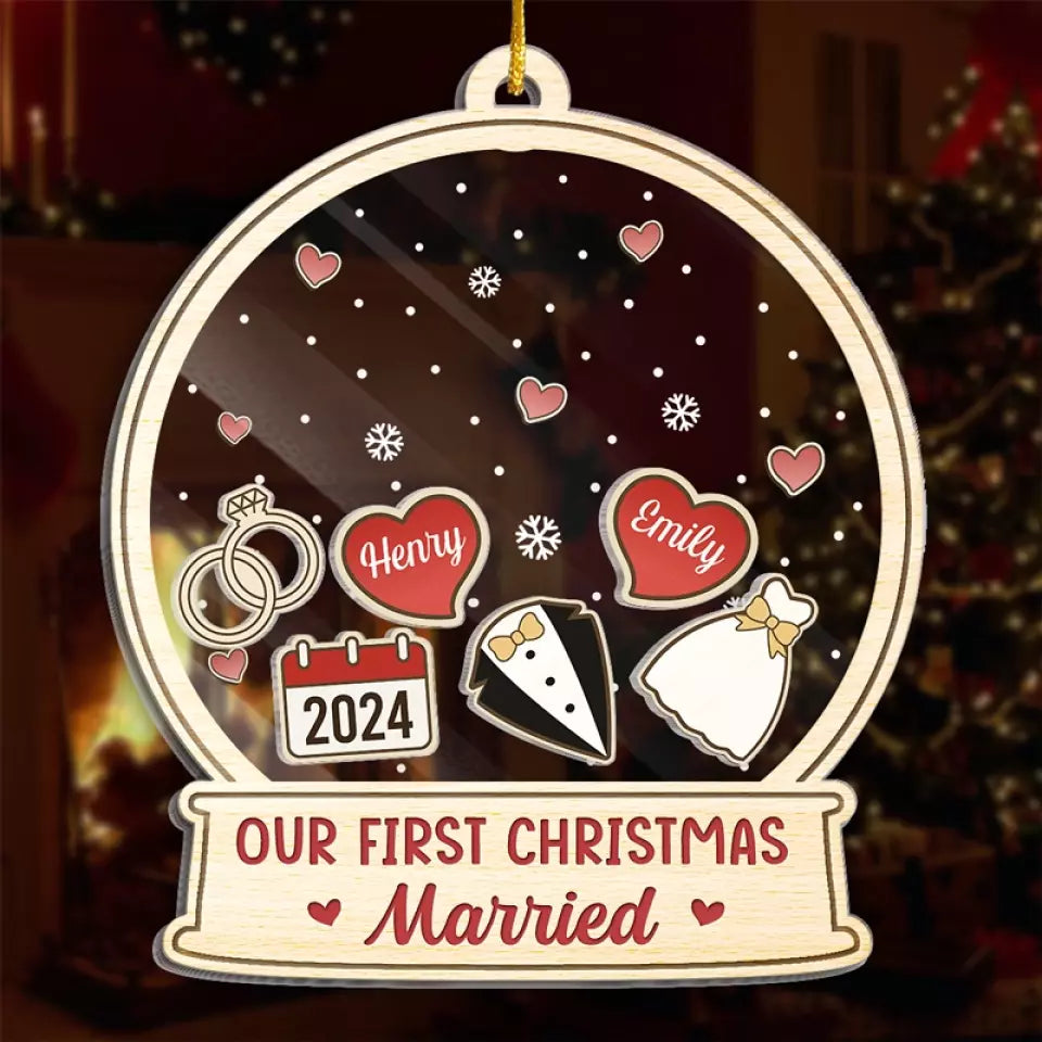 Vous embellissez la saison - Ornement personnalisé à 3 couches pour couple - Nouveauté, cadeau de Noël pour mari et femme, anniversaire AMZ