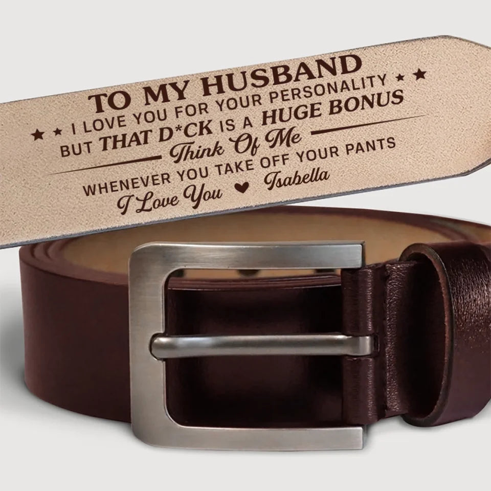 À mon mari, je t'aime - Ceinture en cuir gravée personnalisée pour couple - Cadeau pour mari, anniversaire