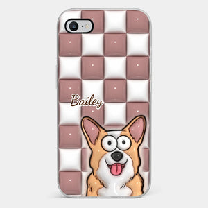 Embrasser la perfection de la vie - Coque de téléphone transparente personnalisée avec effet gonflé 3D pour chien et chat - Cadeau pour propriétaires et amoureux des animaux