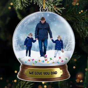 Photo personnalisée pour un quotidien joyeux et lumineux - Décoration personnalisée pour la famille - Acrylique en forme personnalisée - Cadeau de Noël pour papa