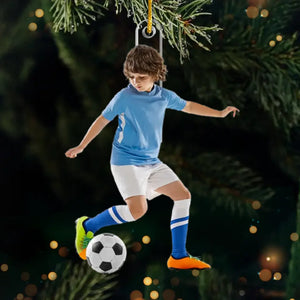 Ornement photo personnalisé pour égayer votre sapin - Ornement personnalisé en acrylique - Cadeau de Noël pour les amateurs de sport et les sportifs