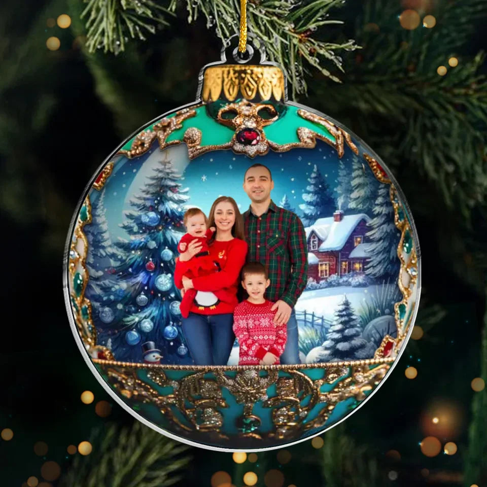 Photo personnalisée « La meilleure partie de Noël » - Décoration familiale personnalisée - Acrylique en forme personnalisée - Cadeau de Noël pour les membres de la famille