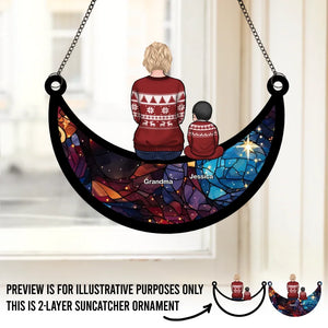Moments précieux avec grand-mère - Attrape-soleil personnalisé à suspendre à la fenêtre - Cadeau de Noël pour grand-mère