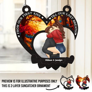 Le plus bel amour est celui qui réveille l'âme - Attrape-soleil personnalisé pour fenêtre - Cadeau pour mari et femme, anniversaire