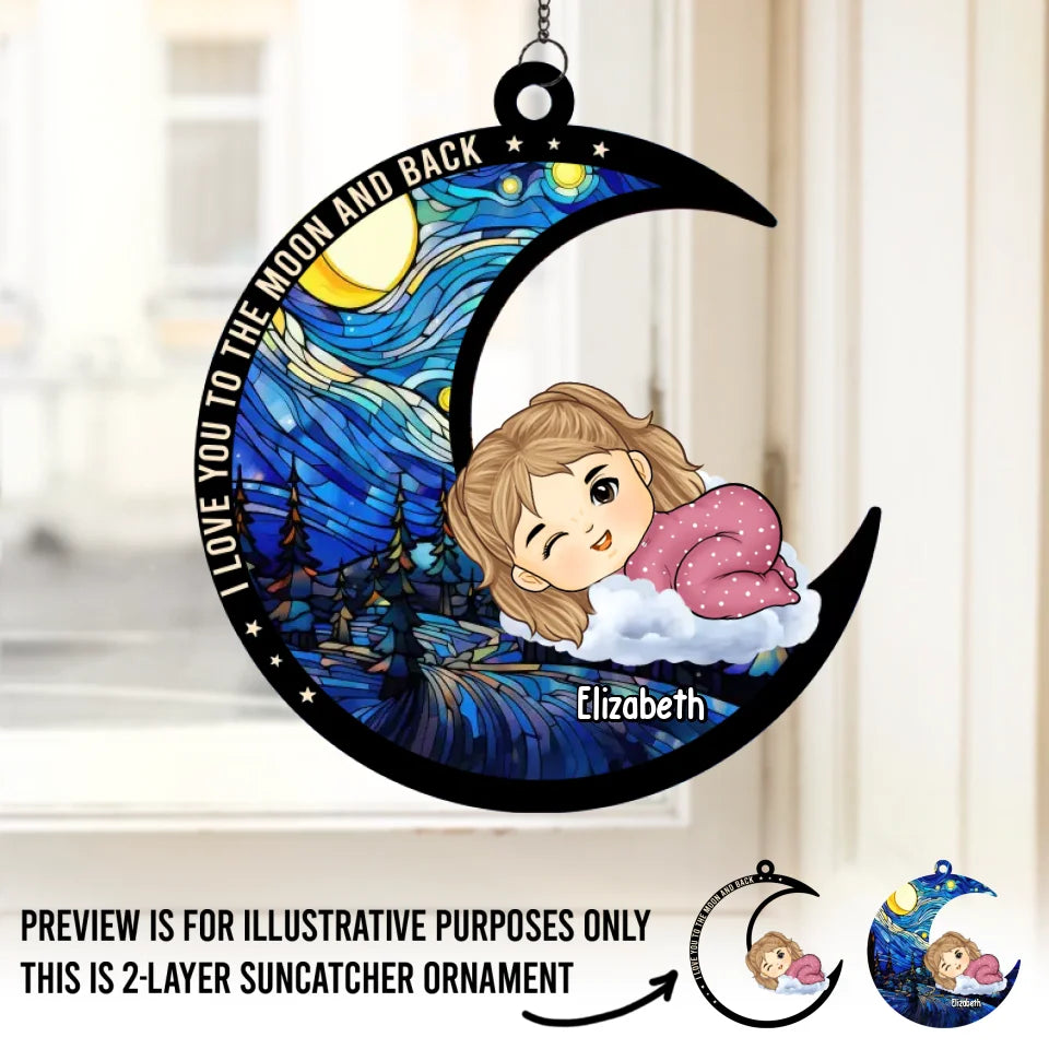 Nous t'aimons plus que les mots ne peuvent le dire - Attrape-soleil personnalisé à suspendre à la fenêtre - Cadeau de Noël pour bébé, enfant et nouveau-né