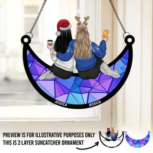Il n'y a pas de plus beau cadeau qu'une meilleure amie - Attrape-soleil personnalisé à suspendre pour fenêtre - Cadeau de Noël pour les meilleures amies, les meilleures amies et les sœurs