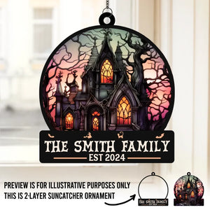 La vie n'est pas amusante sans une bonne frayeur - Attrape-soleil personnalisé à suspendre à la fenêtre - Cadeau d'Halloween pour les membres de la famille