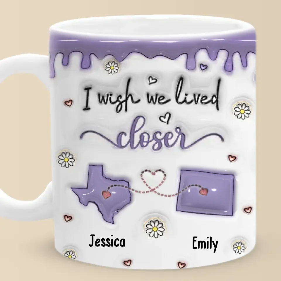 Chaque instant passé avec toi est un souvenir précieux - Mug personnalisé à effet gonflé 3D imprimé Bestie - Cadeau de Noël pour meilleurs amis, BFF, sœurs