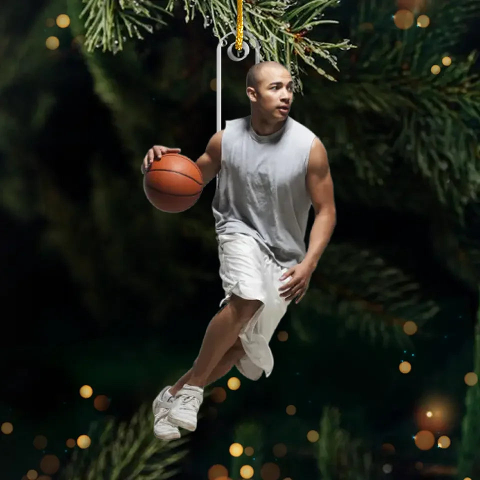 Photo personnalisée : continuez à repousser vos limites et profitez du voyage - Ornement personnalisé personnalisé - Forme personnalisée en acrylique - Cadeau de Noël pour les amateurs de sport, les joueurs de sport