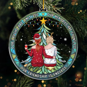 Noël est magique, tout comme notre amitié - Décoration personnalisée pour meilleure amie - Forme personnalisée en acrylique - Cadeau de Noël pour meilleures amies, meilleures amies, sœurs