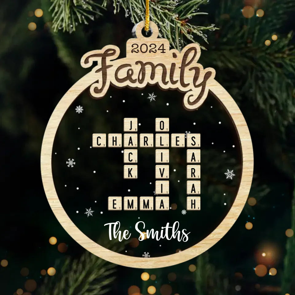 La maison est là où se trouvent mes personnes préférées - Ornement personnalisé pour la famille - Forme personnalisée en acrylique - Cadeau de Noël pour les membres de la famille