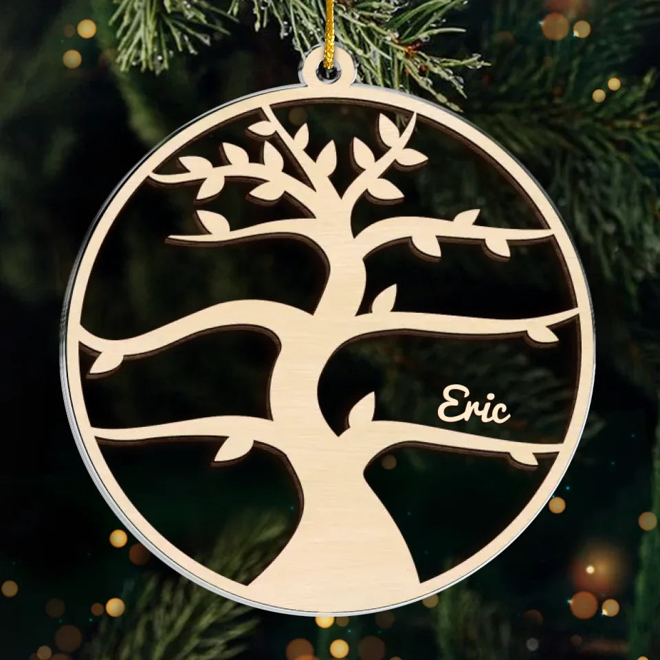 L'arbre est un rappel de l'amour qui grandit au sein de notre famille - Ornement personnalisé pour la famille - Forme personnalisée en acrylique - Cadeau de Noël pour les membres de la famille