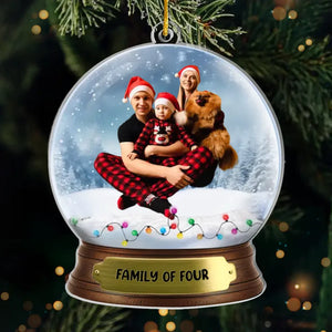 Photo personnalisée : Noël est une question de famille et d'amour - Décoration personnalisée pour la famille - Forme personnalisée en acrylique - Cadeau de Noël pour les membres de la famille