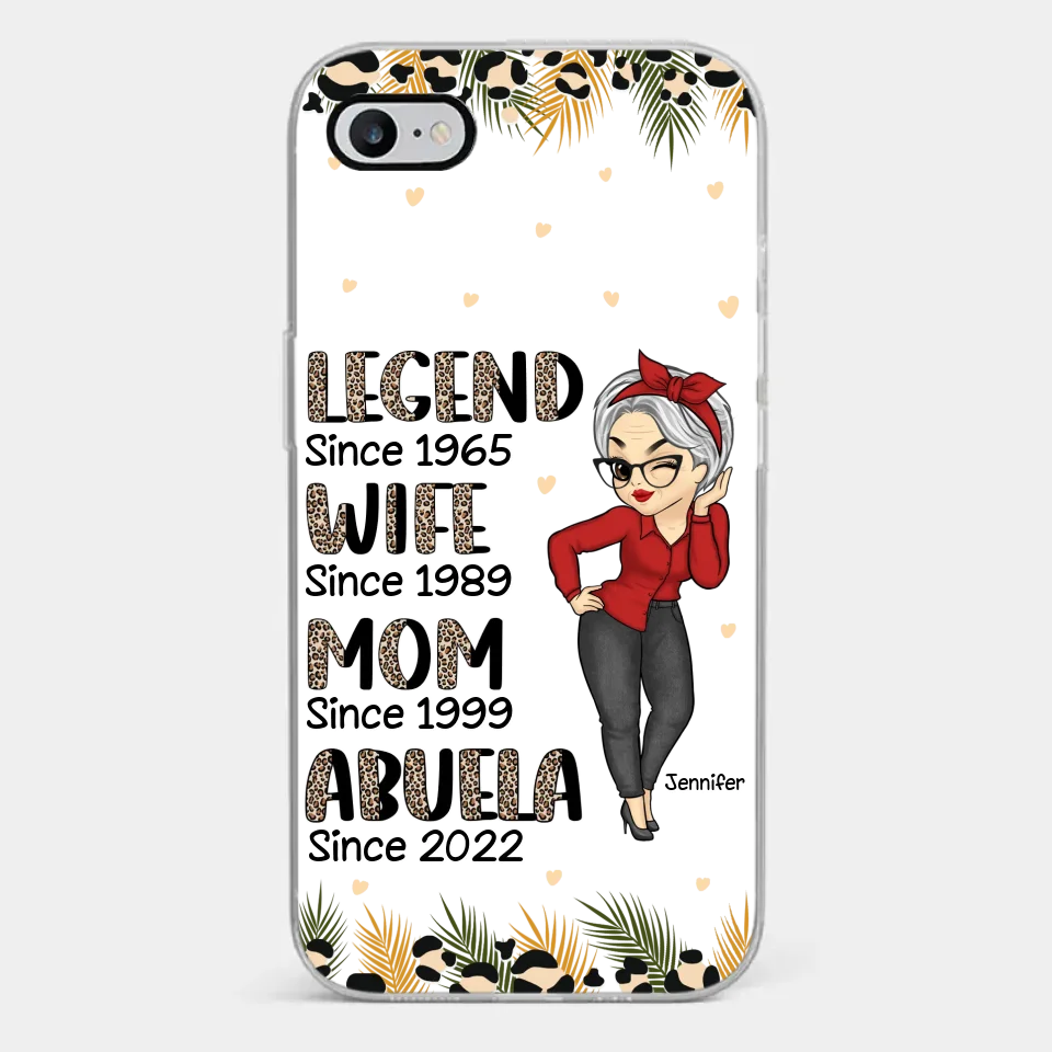 Promu arrière-grand-mère - Coque de téléphone transparente personnalisée pour la famille - Cadeau pour maman et grand-mère