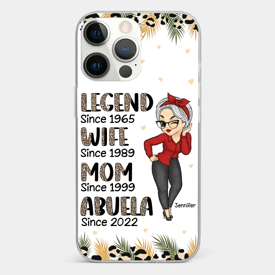 Promu arrière-grand-mère - Coque de téléphone transparente personnalisée pour la famille - Cadeau pour maman et grand-mère