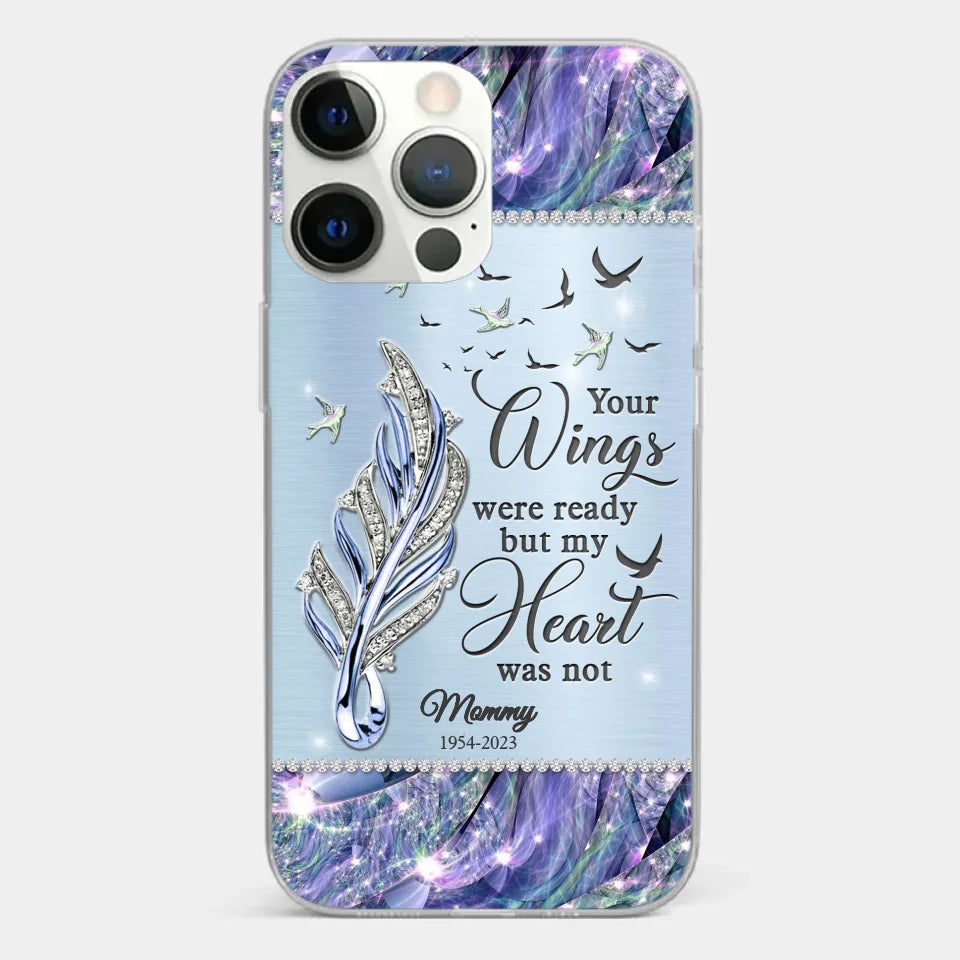 Tu seras toujours dans mon cœur - Étui de téléphone transparent personnalisé commémoratif - Cadeau de condoléances pour les membres de la famille