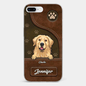 Un chien remue la queue avec son cœur - Coque de téléphone transparente personnalisée pour chien - Cadeau pour les propriétaires d'animaux et les amoureux des animaux