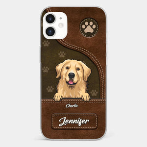 Un chien remue la queue avec son cœur - Coque de téléphone transparente personnalisée pour chien - Cadeau pour les propriétaires d'animaux et les amoureux des animaux