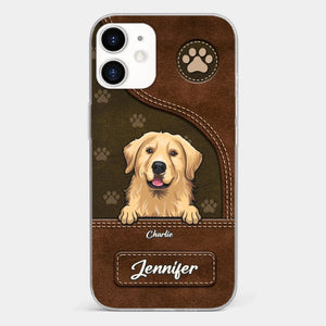 Un chien remue la queue avec son cœur - Coque de téléphone transparente personnalisée pour chien - Cadeau pour les propriétaires d'animaux et les amoureux des animaux