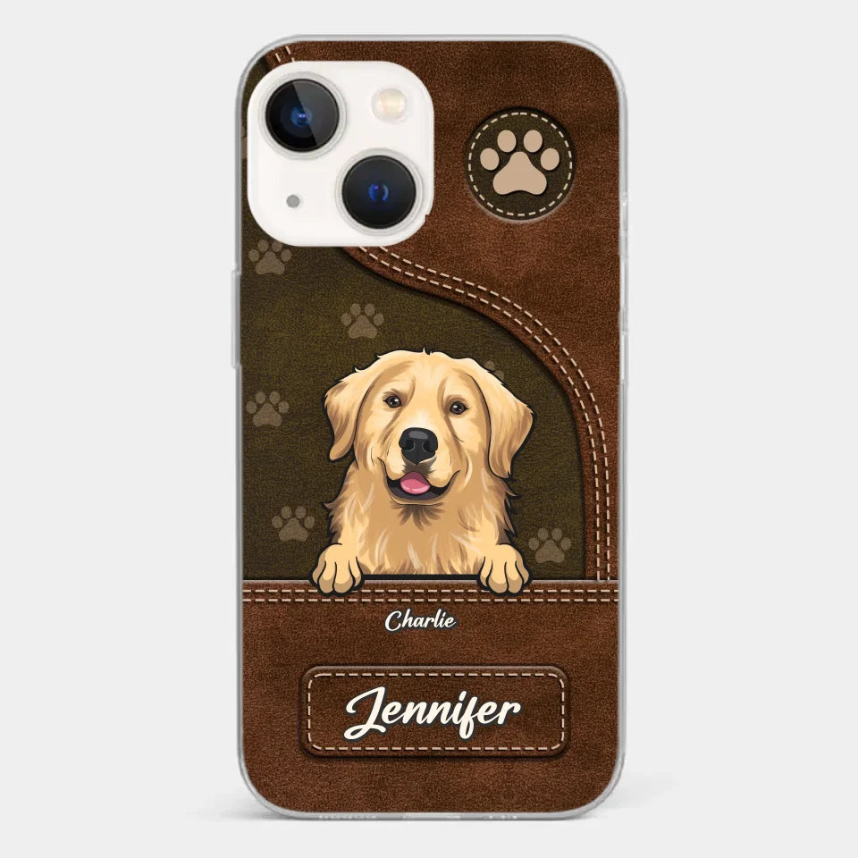 Un chien remue la queue avec son cœur - Coque de téléphone transparente personnalisée pour chien - Cadeau pour les propriétaires d'animaux et les amoureux des animaux