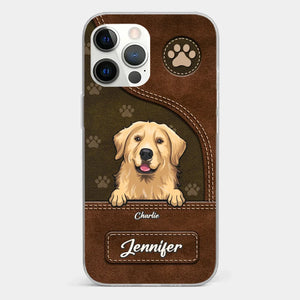 Un chien remue la queue avec son cœur - Coque de téléphone transparente personnalisée pour chien - Cadeau pour les propriétaires d'animaux et les amoureux des animaux