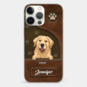 Un chien remue la queue avec son cœur - Coque de téléphone transparente personnalisée pour chien - Cadeau pour les propriétaires d'animaux et les amoureux des animaux