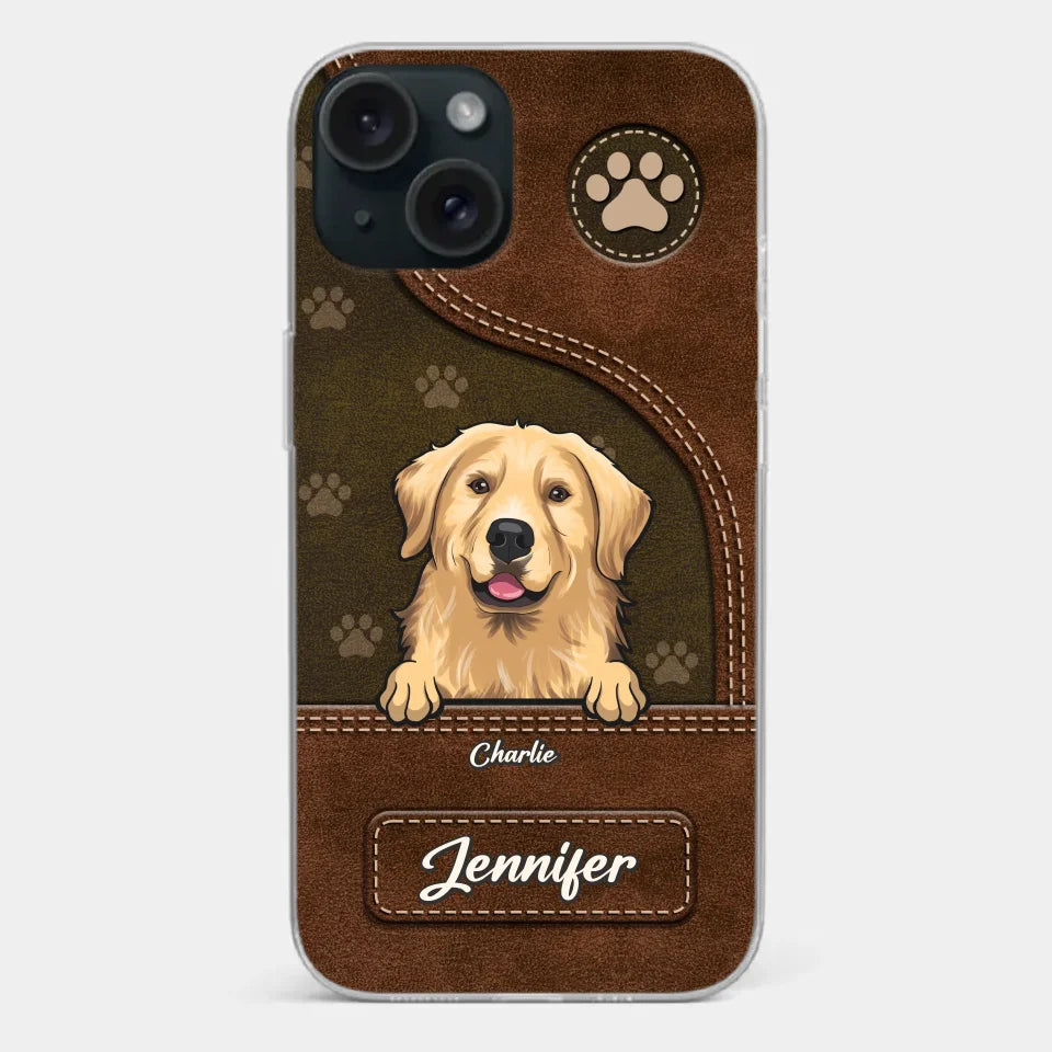 Un chien remue la queue avec son cœur - Coque de téléphone transparente personnalisée pour chien - Cadeau pour les propriétaires d'animaux et les amoureux des animaux