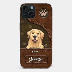 Un chien remue la queue avec son cœur - Coque de téléphone transparente personnalisée pour chien - Cadeau pour les propriétaires d'animaux et les amoureux des animaux