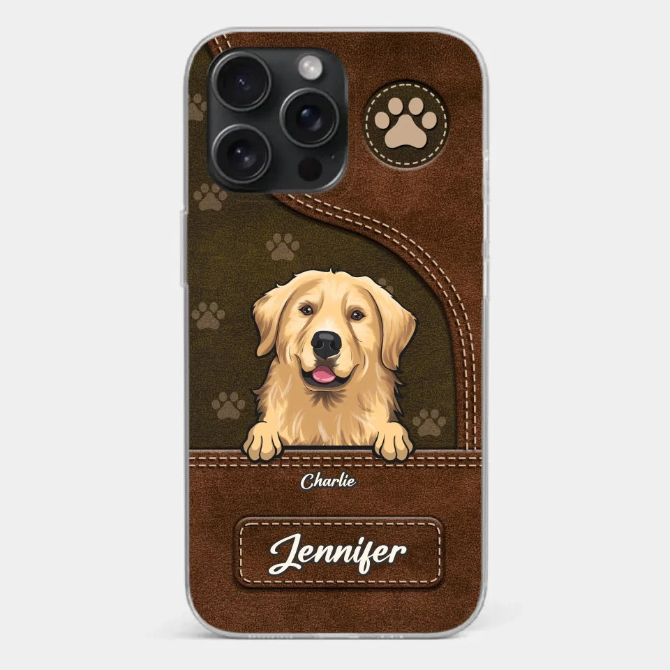 Un chien remue la queue avec son cœur - Coque de téléphone transparente personnalisée pour chien - Cadeau pour les propriétaires d'animaux et les amoureux des animaux